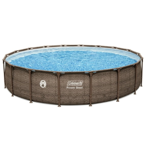 Coleman Power Steel 18’ x 48” Round Metal Frame Above Ground Pool Set