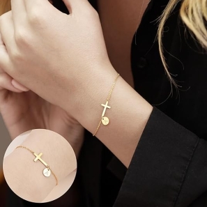 Cross Bracelet for Women Dainty Cross Bracelet